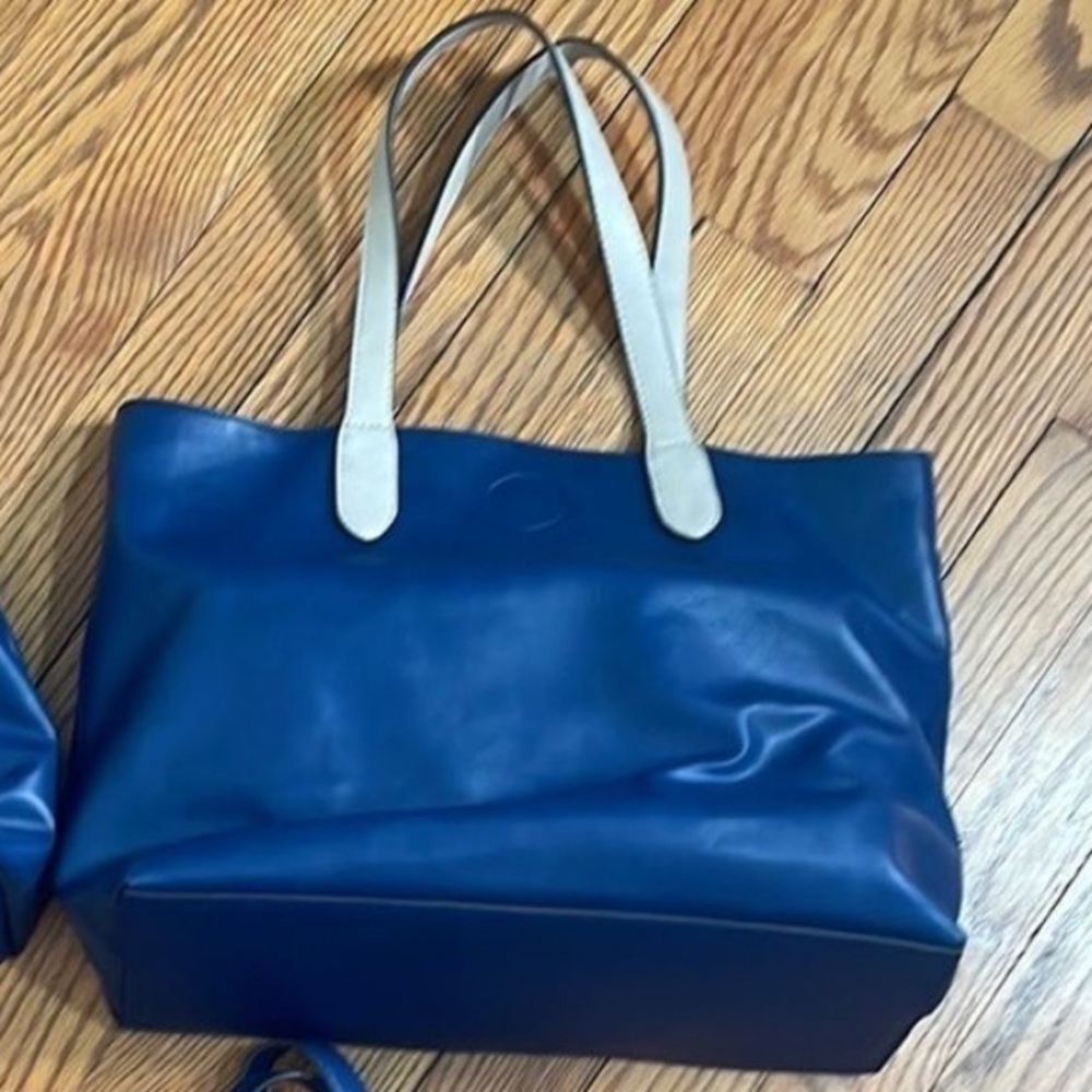 Joy Susan Convertible Mariah Medium tote Blue Handbag Purse